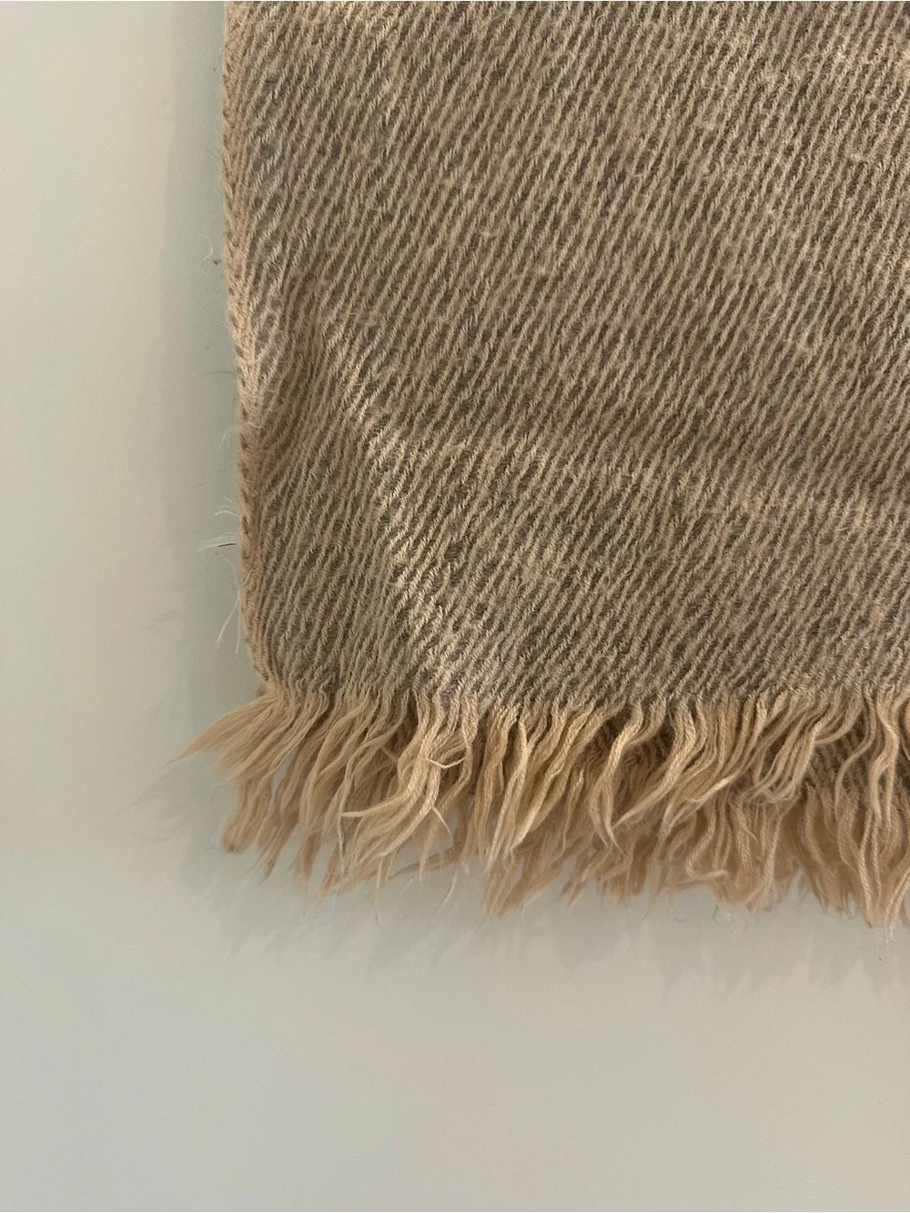 Women’s Very Soft Beige Fringed Scarf